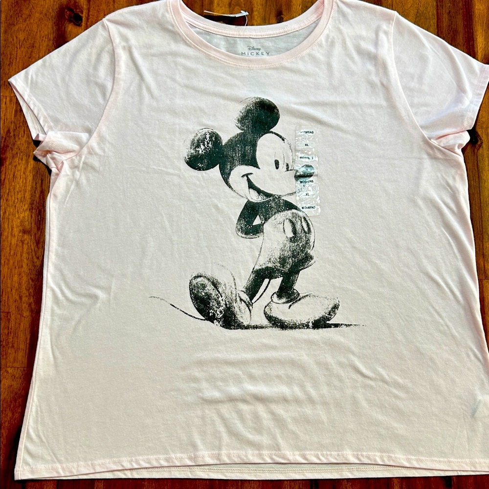 Disney Mickey Mouse Women’s Pale Pink T-shirt. NEW with tag.